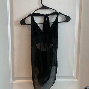 Silence + Noise Black Sheer Top